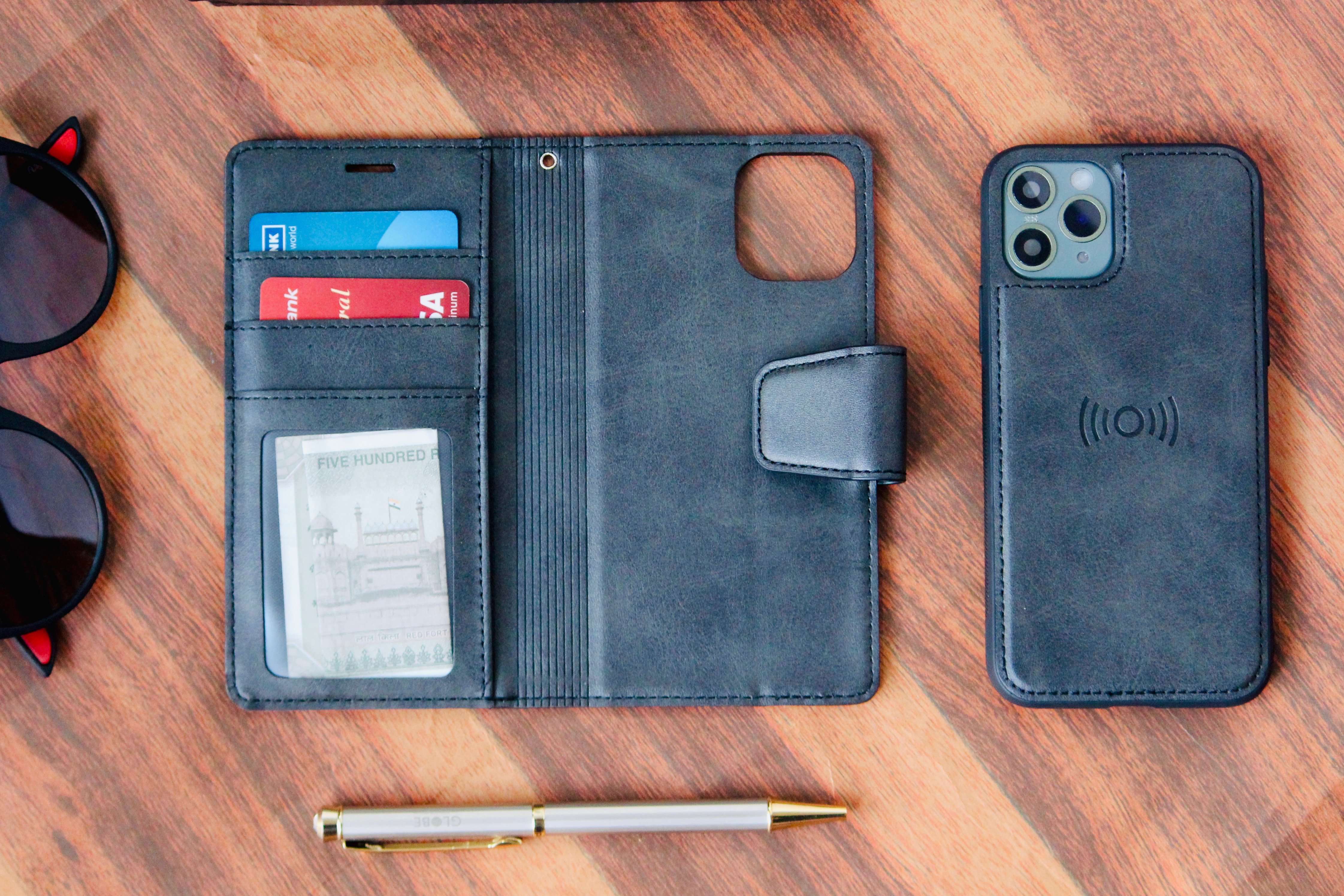 Two-In-One Wallet Style Premium Leather Luxury Flip Case iPhone cover – JustAndBest India