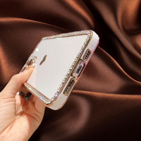 Cute Gold Heart Diamond Rhinestones Glossy Cover iPhone cover – JustAndBest India