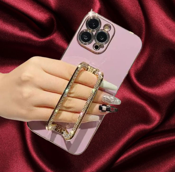 Diamond Rhinestones Gold Buckle Holder Cover – phone accessory by JustAndBest India