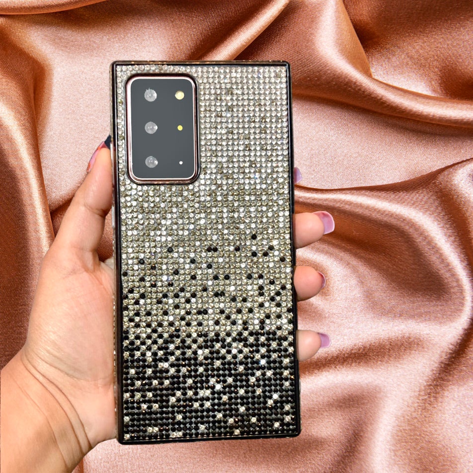 Black & Silver Gradient Rhinestones Luxury Cover iPhone cover – JustAndBest India