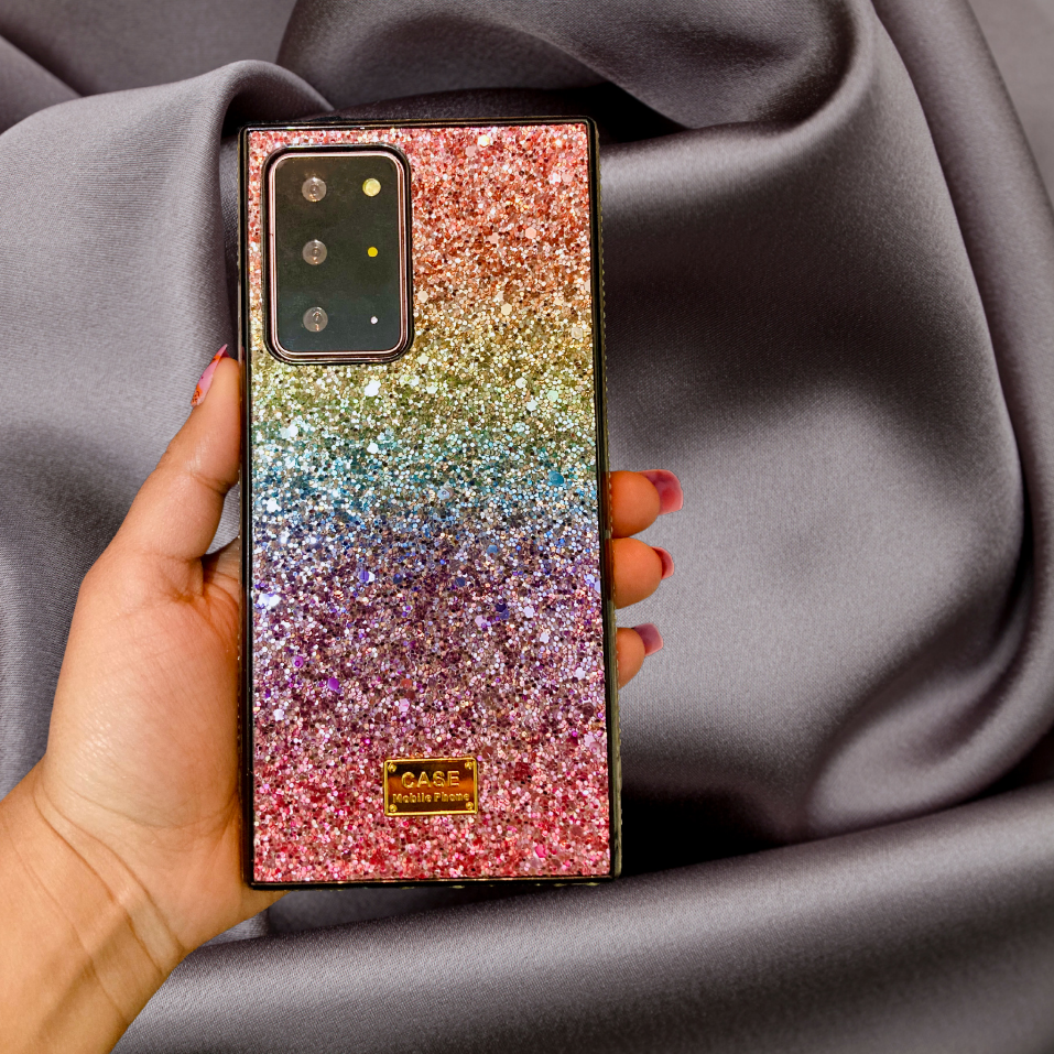 Rainbow Glitter Samsung S21 Cover