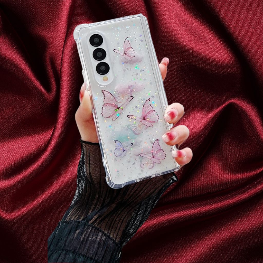 z fold 5 Glitter Transparent Cover