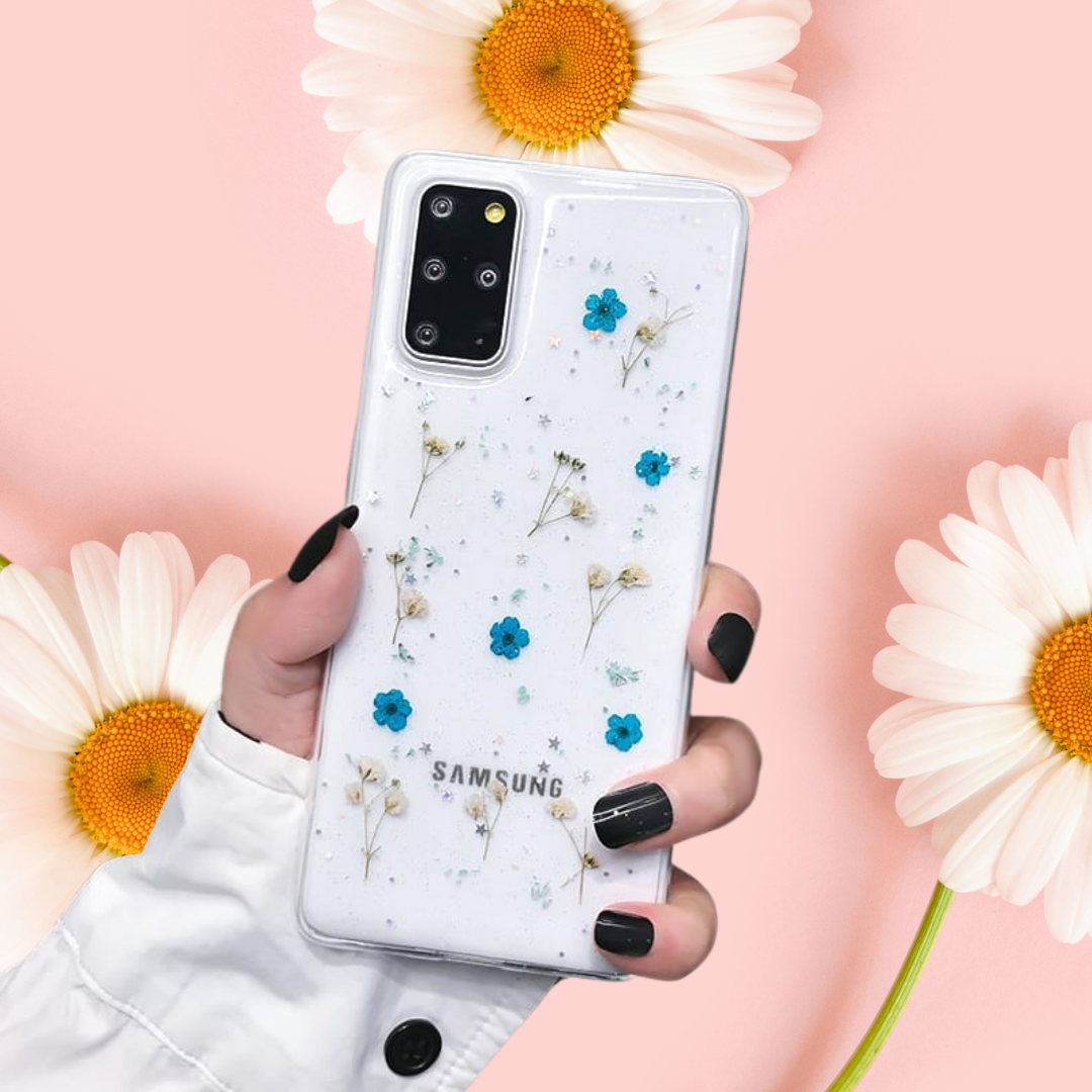 Real Cosmos Floral Glitter Cover iPhone cover – JustAndBest India