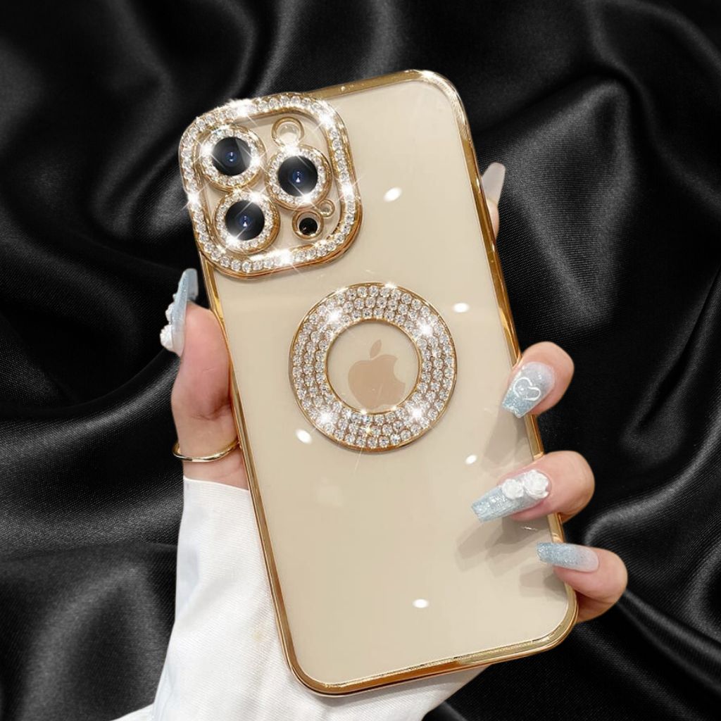 Gold Electroplated Diamond Rhinestones Luxury Cover iPhone cover – JustAndBest India