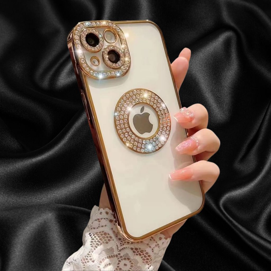 Gold Electroplated Diamond Rhinestones Luxury Cover iPhone cover – JustAndBest India