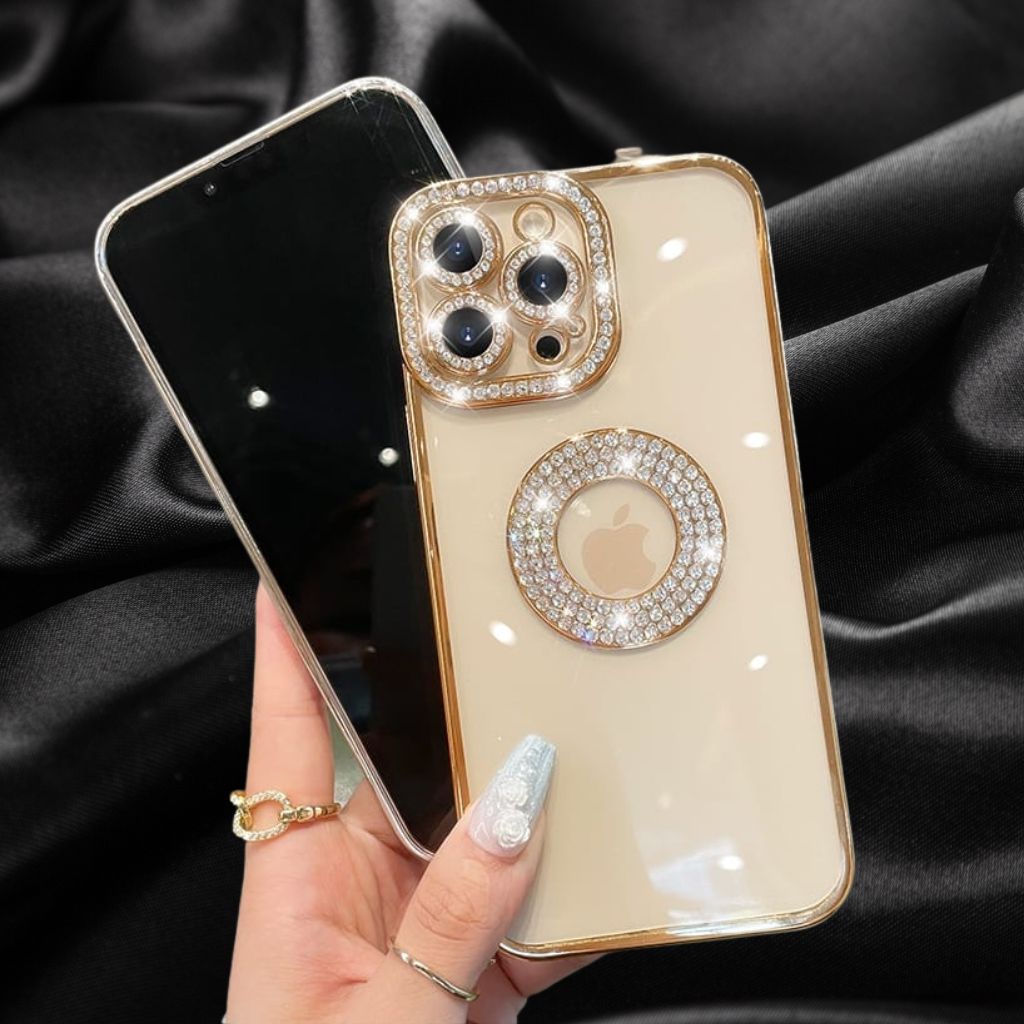 Gold Electroplated Diamond Rhinestones Luxury Cover iPhone cover – JustAndBest India