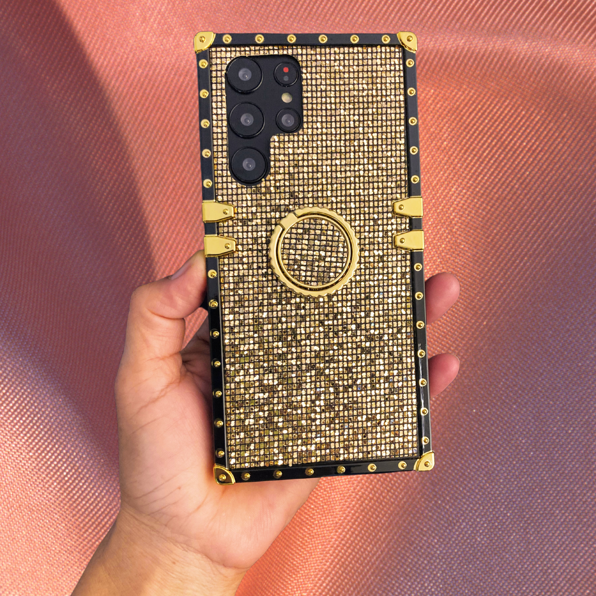 Gold Glitter Ring Holder Luxury Cover – phone accessory by JustAndBest India