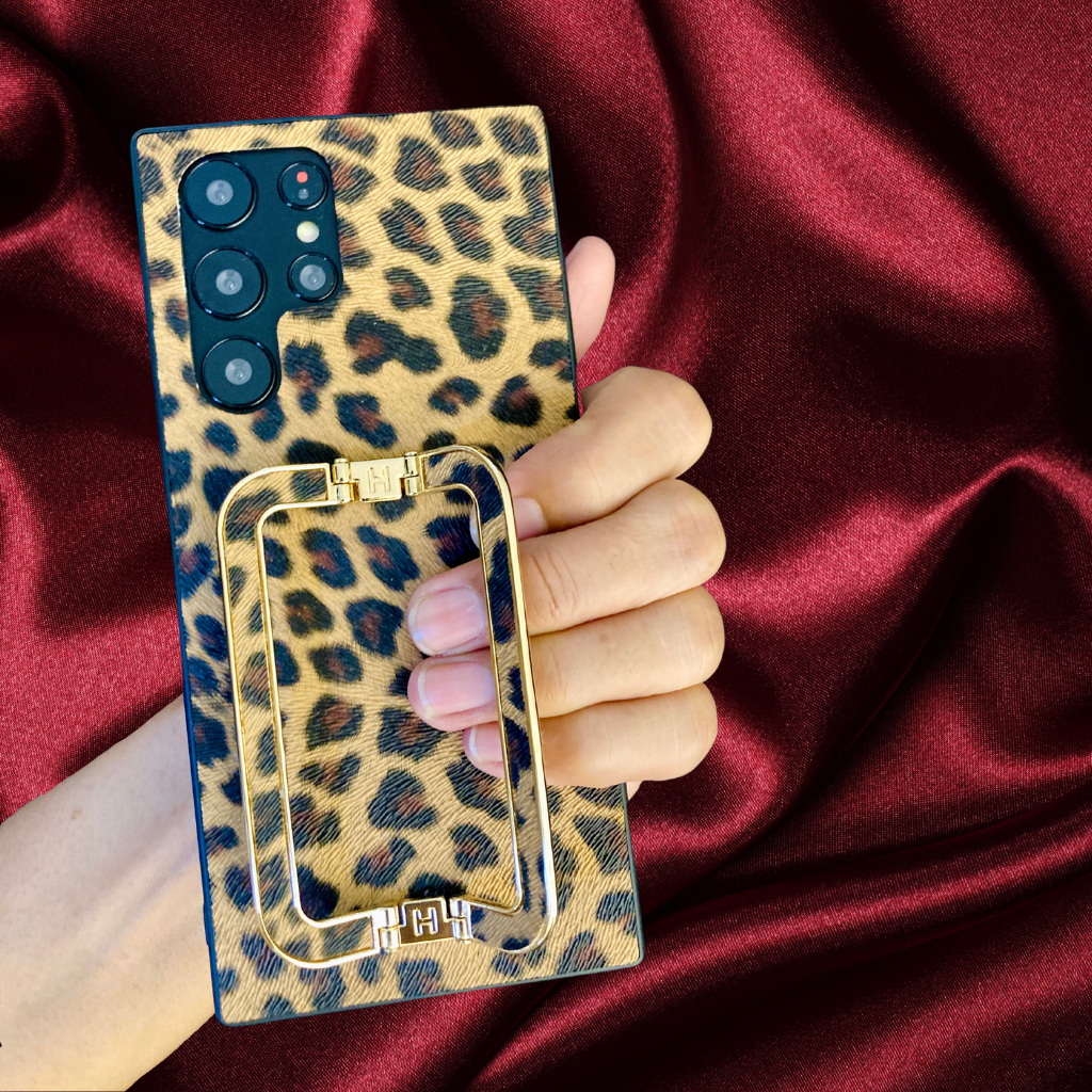 Classy Leopard Style Gold Buckle Holder Case – phone accessory by JustAndBest India