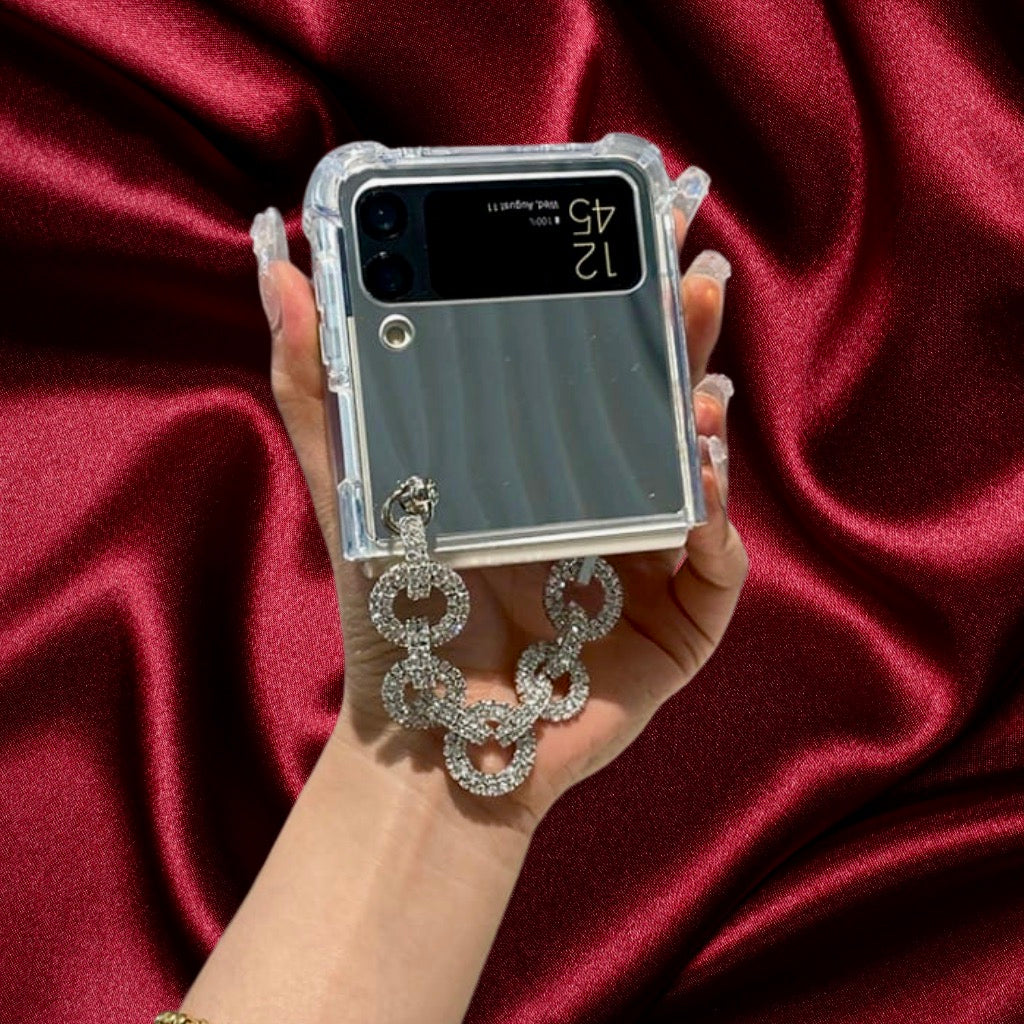 Bling Diamond Rhinestones Luxury Bracelet Cover for Samsung Z Flip 4
