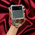 Bling Diamond Rhinestones Luxury Bracelet Cover for Samsung Z Flip 4