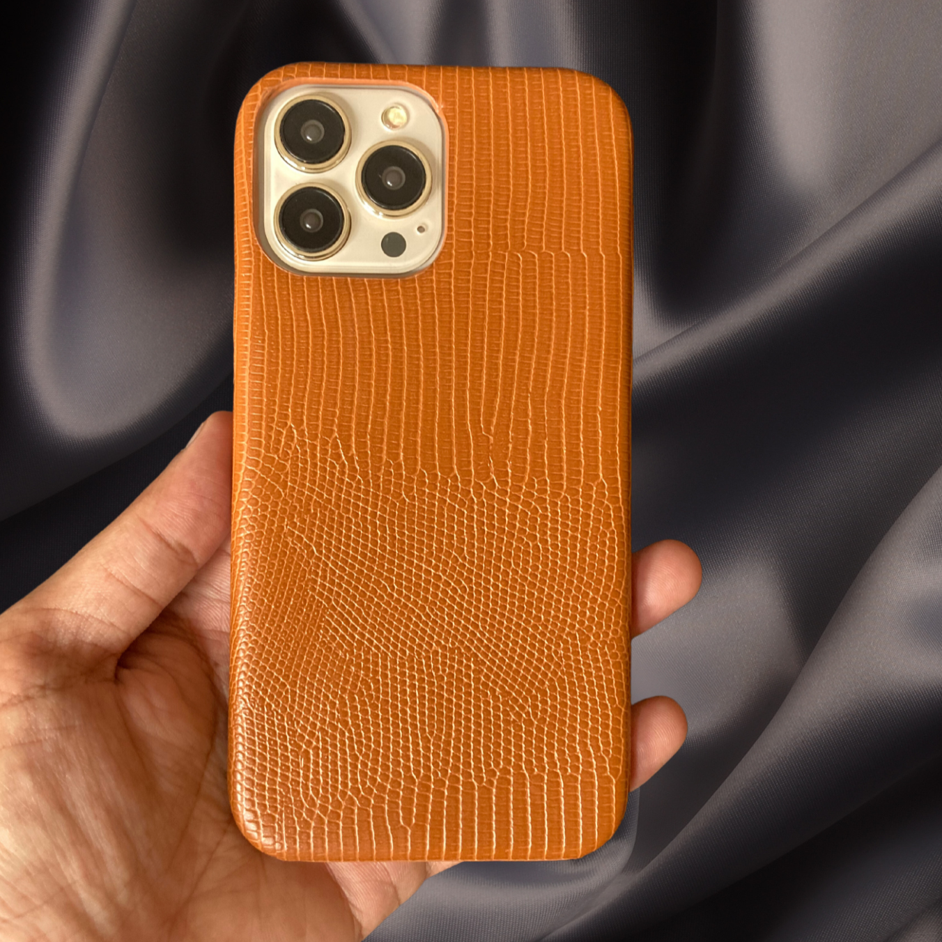 Brown Alligator Pattern Leather Luxury Case iPhone cover – JustAndBest India