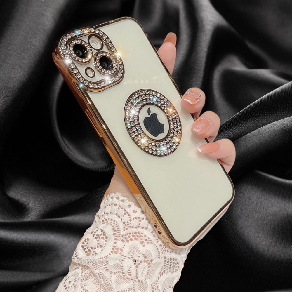 Gold Electroplated Diamond Rhinestones Luxury Cover iPhone cover – JustAndBest India