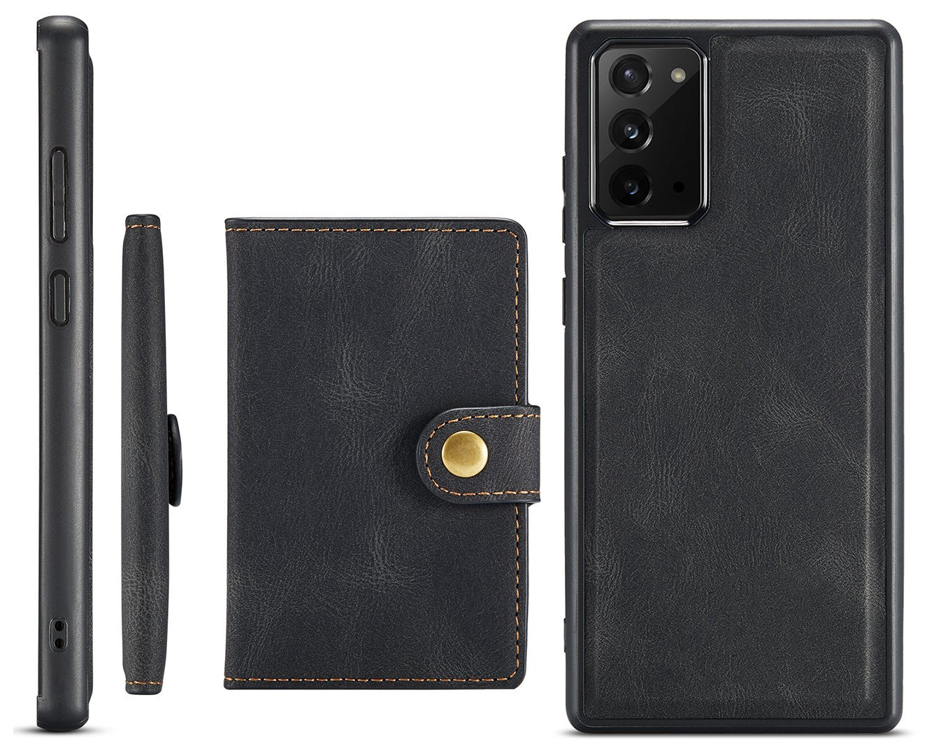 Black Magnetic Wallet Style Leather Case for Samsung