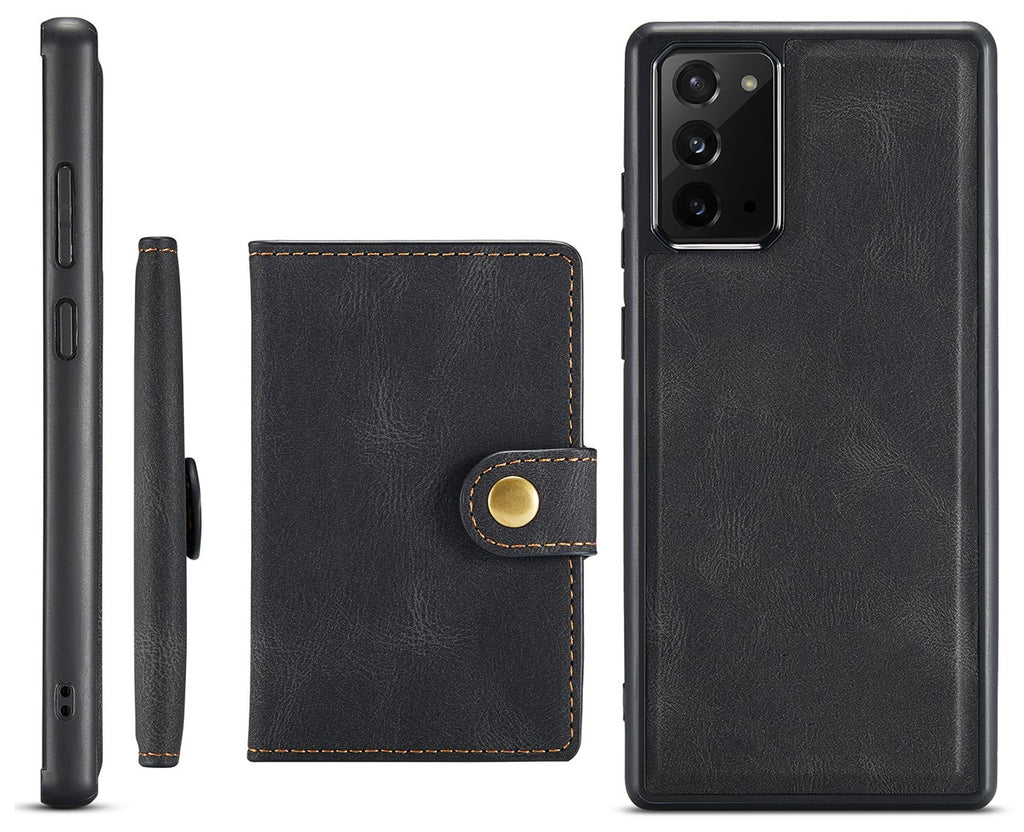 Black Magnetic Wallet Style Leather Case for Samsung