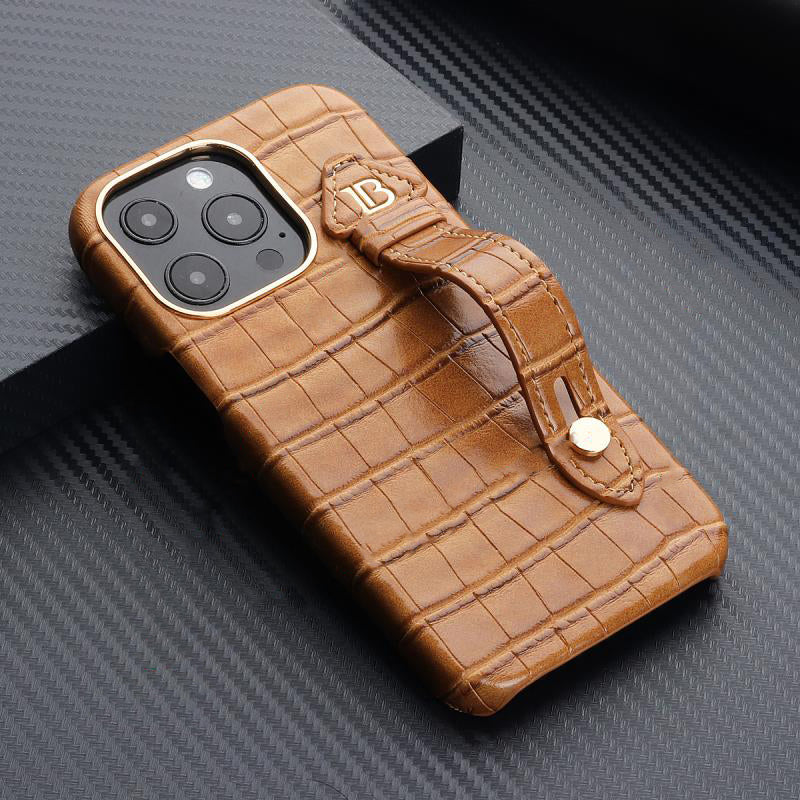 Brown Croco Pattern Leather Luxury Case iPhone cover – JustAndBest India