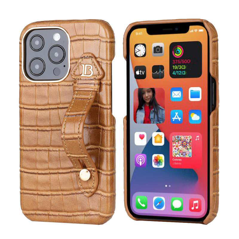 Brown Croco Pattern Leather Luxury Case iPhone cover – JustAndBest India