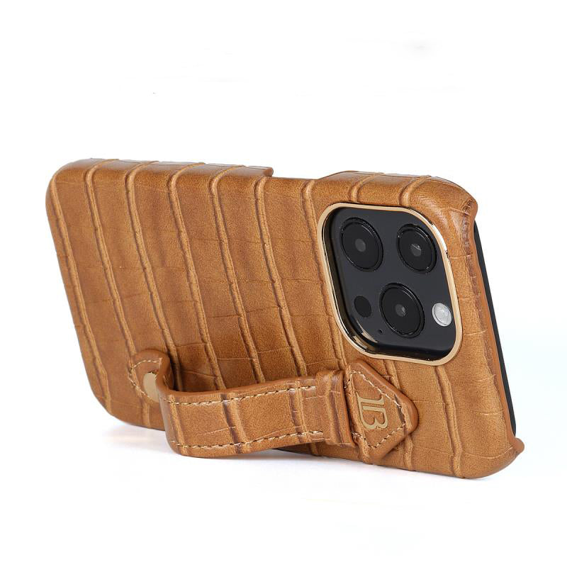 Brown Croco Pattern Leather Luxury Case iPhone cover – JustAndBest India