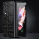 black leather Galaxy Z Fold 3 case