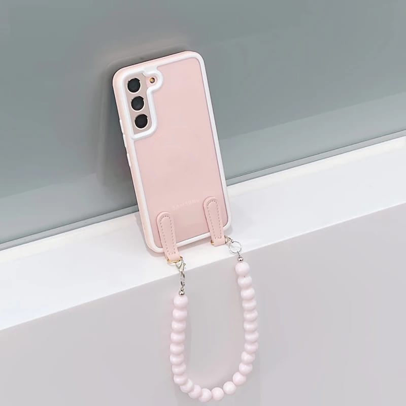Pink Pearls Bracelet Lanyard Cover – phone accessory by JustAndBest India