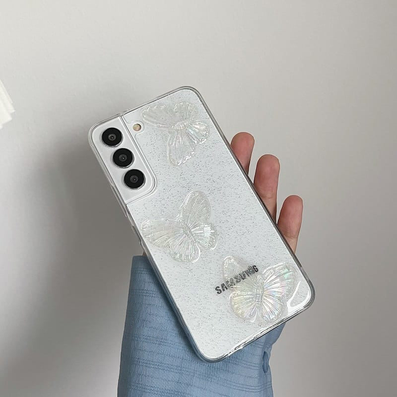 Clear butterfly phone case