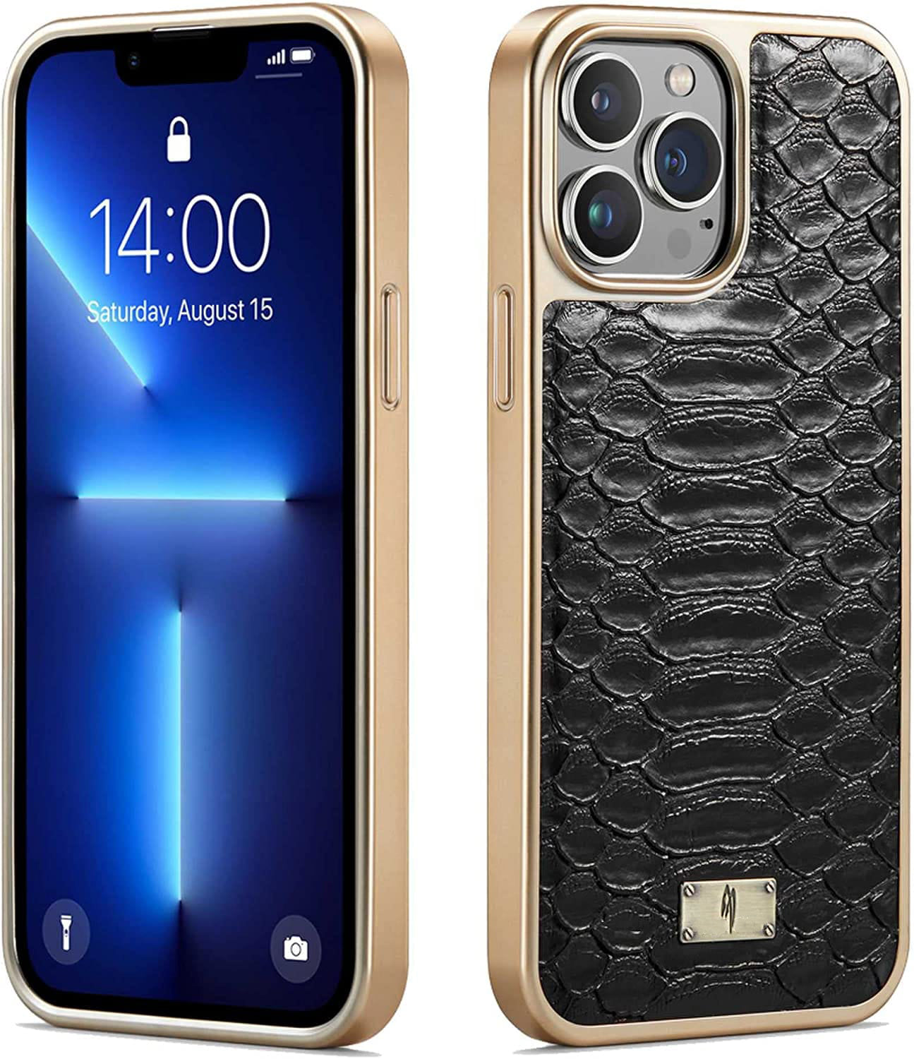 Jet Black Gold Plated Premium Leather Luxury Case iPhone cover – JustAndBest India