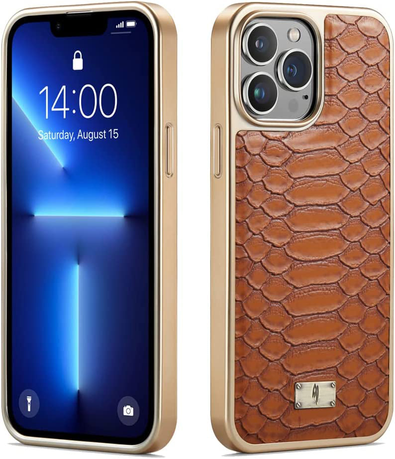 Royal Brown Gold Plated Premium Leather Luxury Case iPhone cover – JustAndBest India