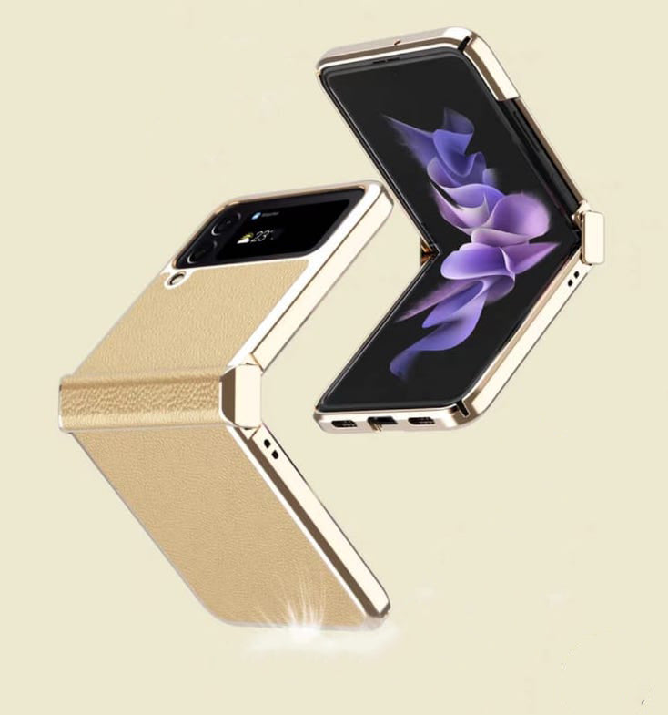 Champagne Gold Leather Premium Slim Cover (with Hinge protection) iPhone cover – JustAndBest India