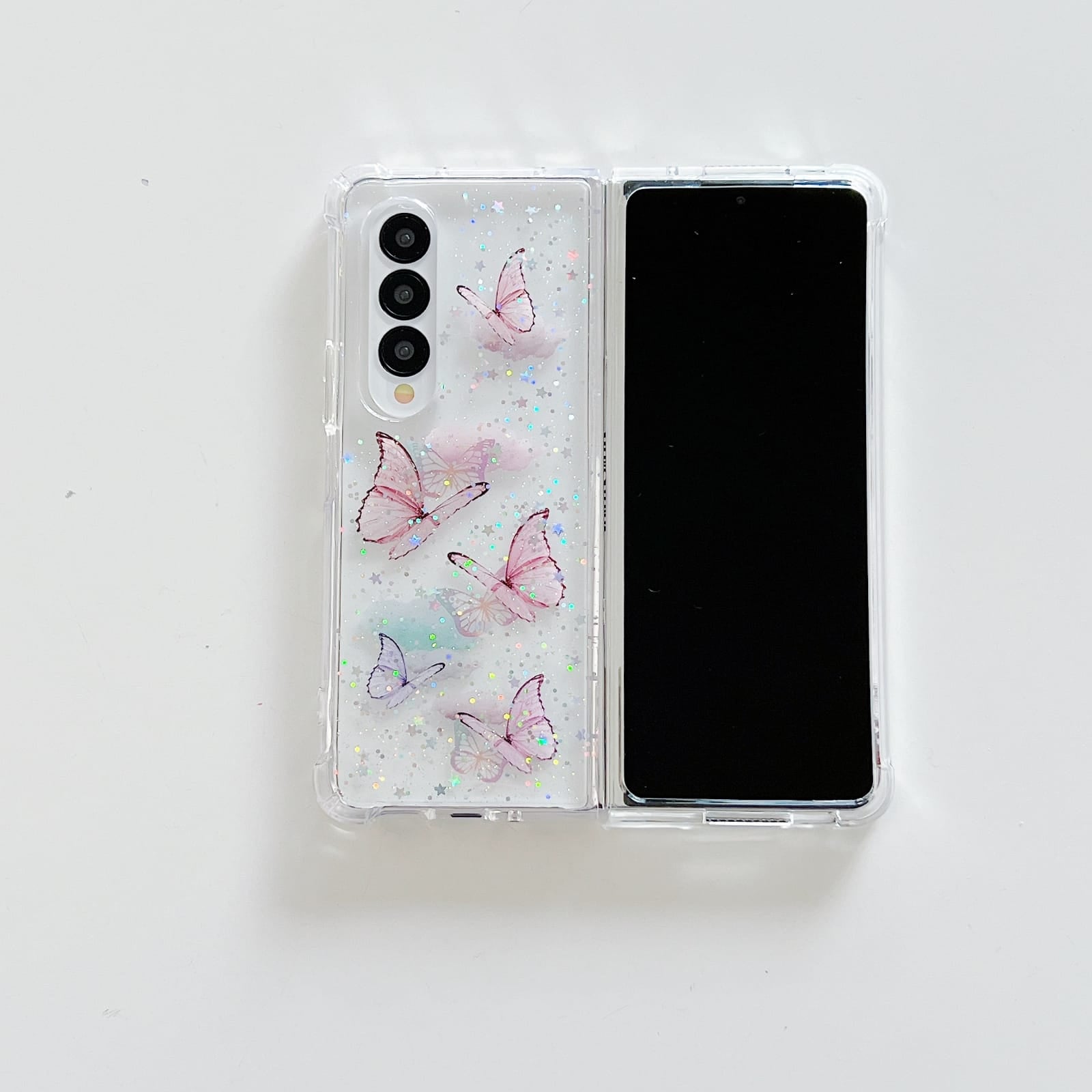 Butterfly Glitter Transparent Cover