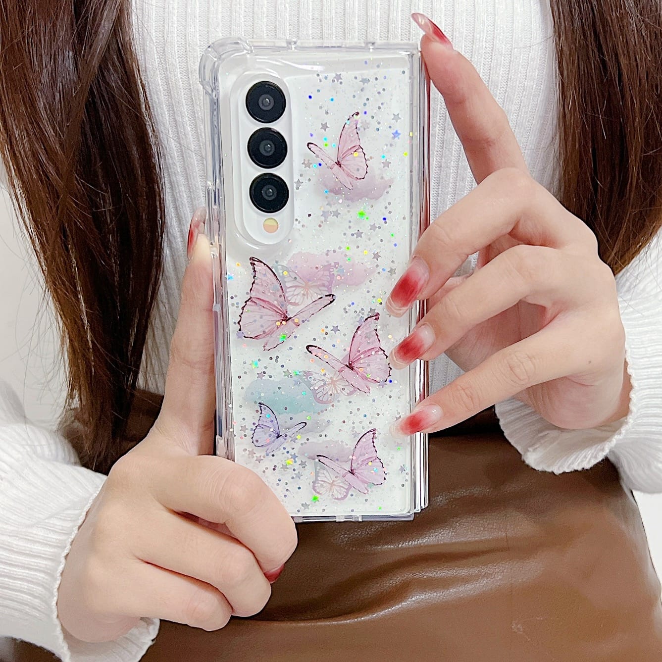Butterfly Glitter Transparent Cover iPhone cover – JustAndBest India