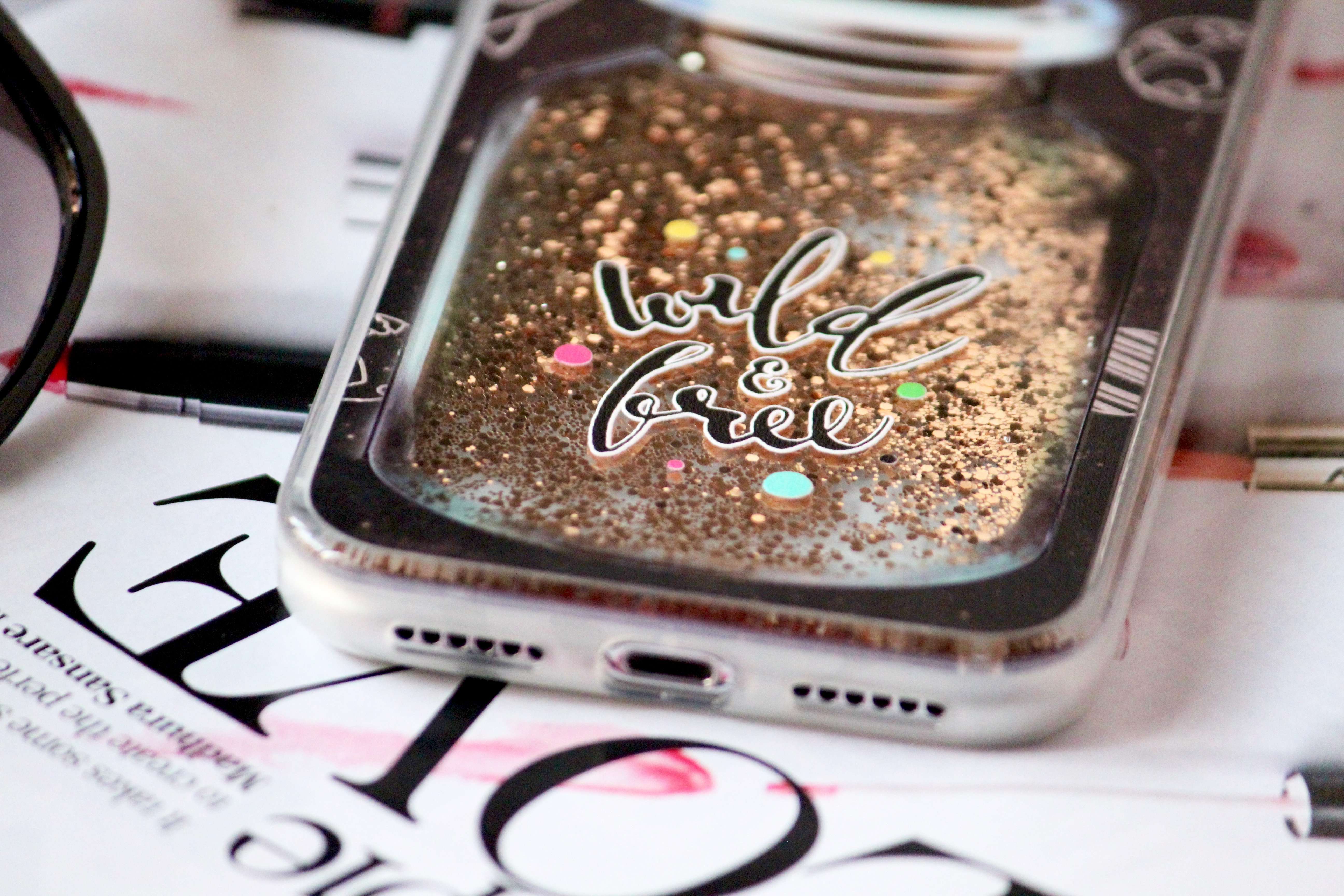 Wild And Free Glitter Sequin Quicksand Case iPhone cover – JustAndBest India