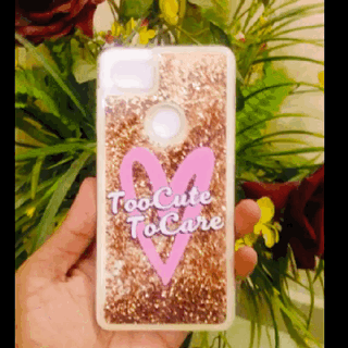  Too Cute To Care Glitter Quicksand Case (Available for Google Pixel 2 / Pixel 2 XL), Google Pixel 2 XL Phone Cover, Just and Best, [option1]JustAndBest.comJustAndBest.com
