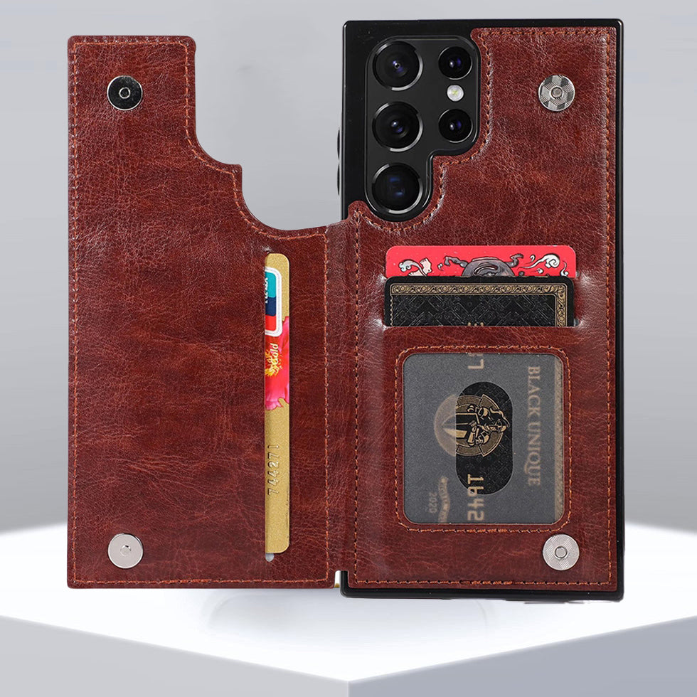 Luxury Wallet Style Premium Leather Cover iPhone cover – JustAndBest India