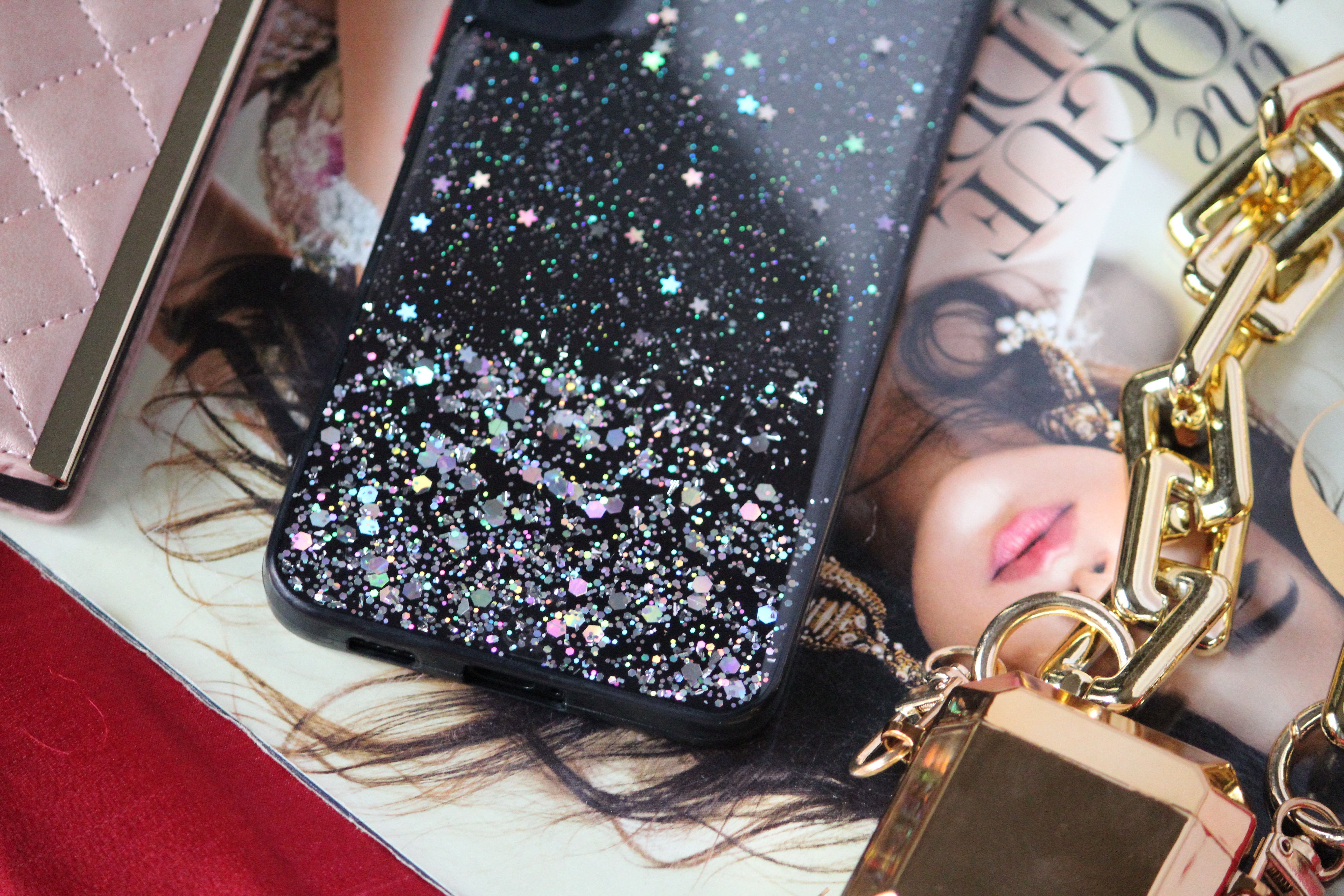 Glitter Stars Transparent Cover iPhone cover – JustAndBest India