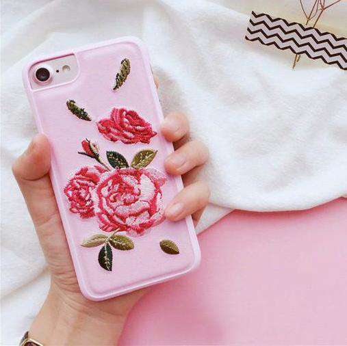 Embroidered Rose iPhone SE 2020 Case