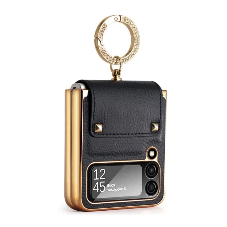 Ring Holder Gold Electroplated Premium Leather Case – phone accessory by JustAndBest India