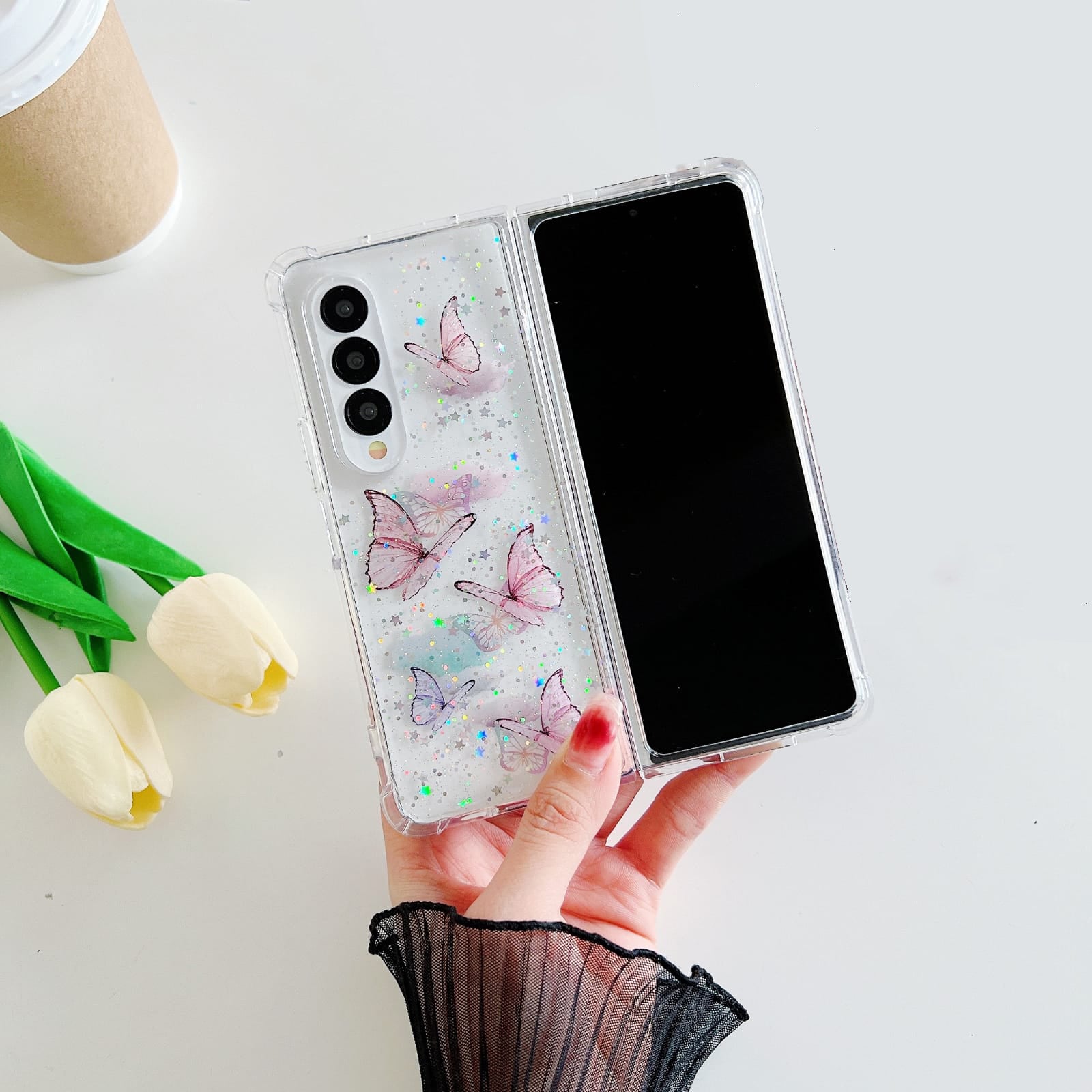 Butterfly Glitter Transparent Cover iPhone cover – JustAndBest India