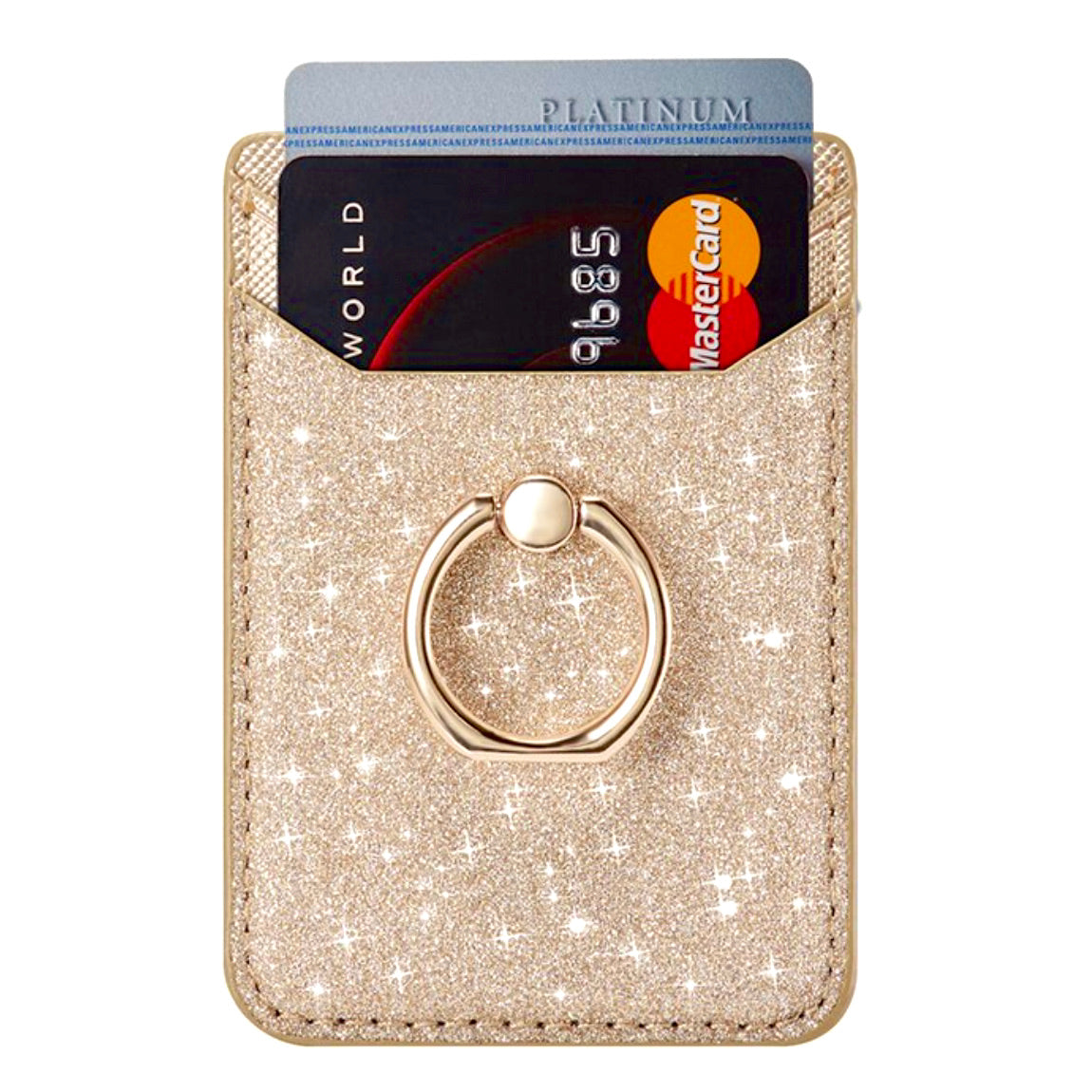Gold Glitter Ring Holder Phone Wallet – phone accessory by JustAndBest India