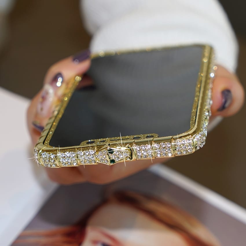 Gold Diamond Rhinestones Luxury Bumper Cover iPhone cover – JustAndBest India