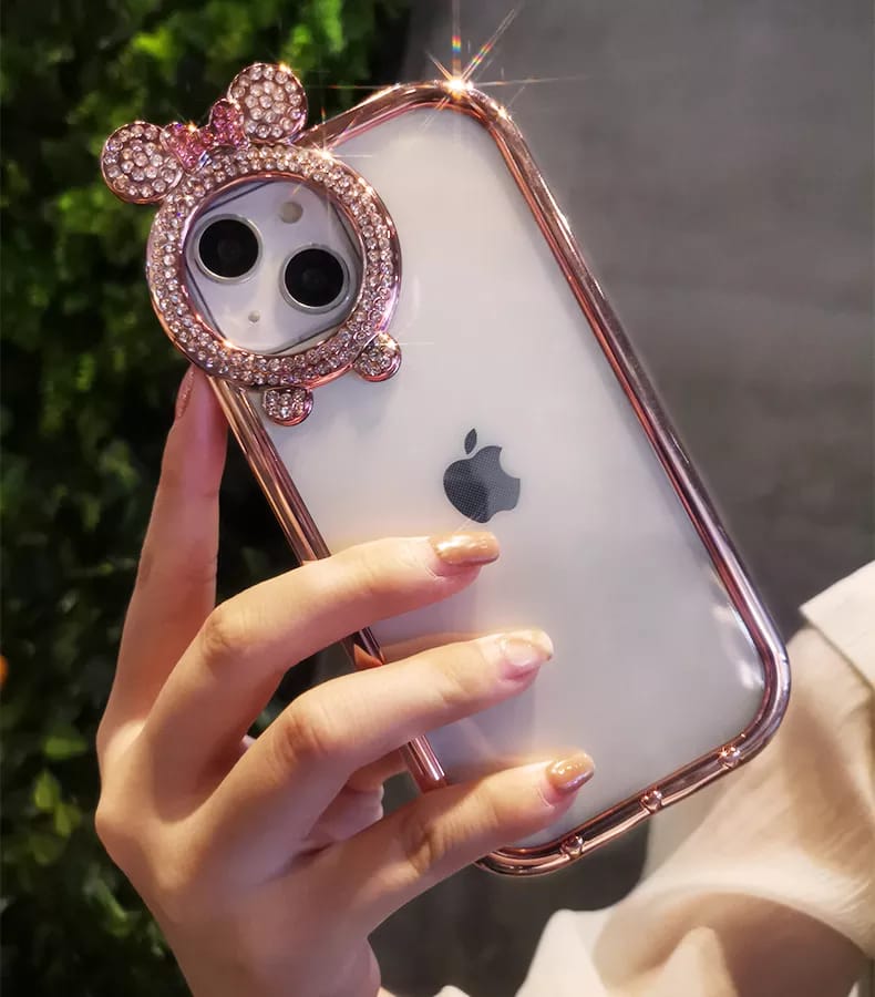 Cute Minnie Mouse Ears Rhinestones Cover iPhone cover – JustAndBest India