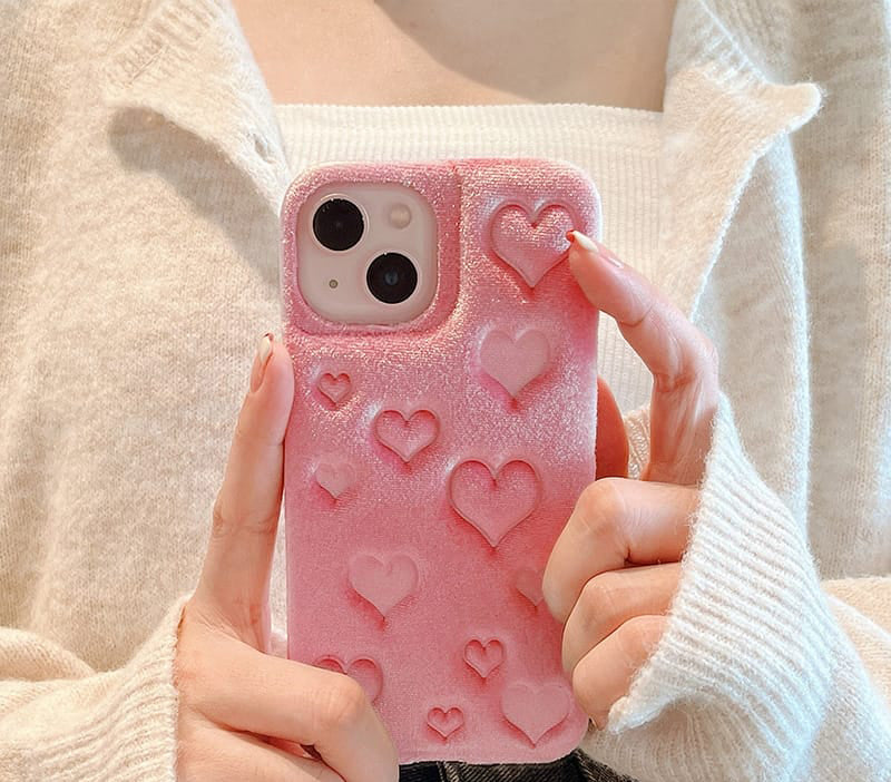 Elegant Hearts Velvet Case iPhone cover – JustAndBest India