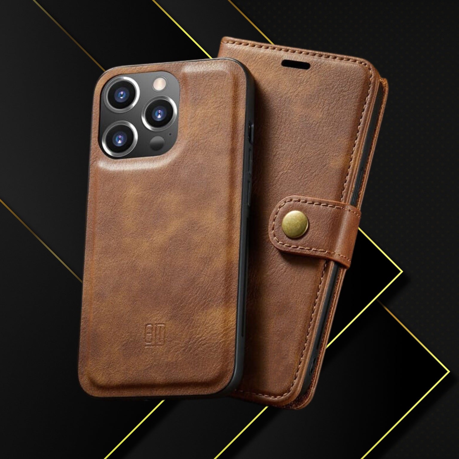 Two-In-One Wallet Style Premium Leather Luxury Flip Case iPhone cover – JustAndBest India