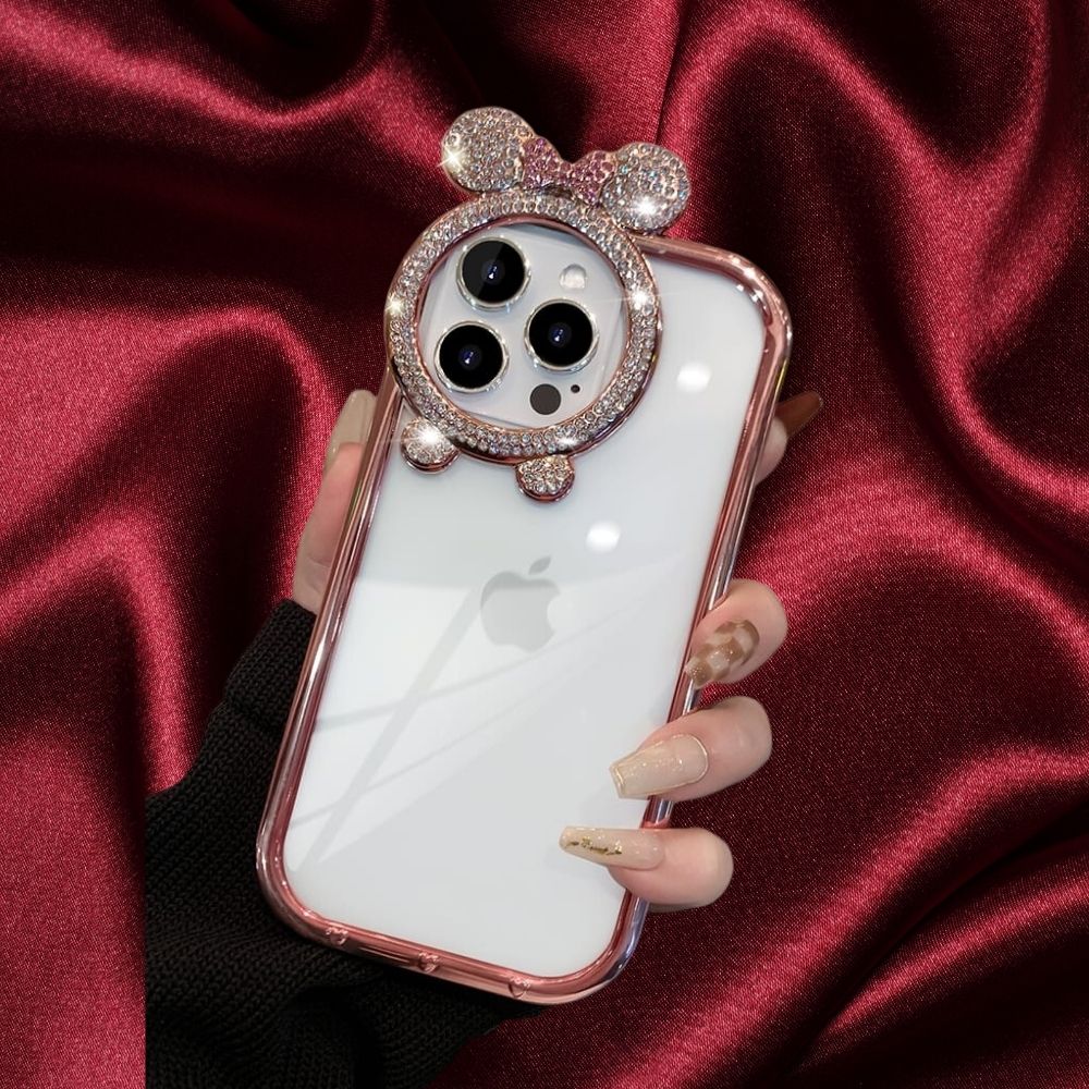 Cute Minnie Mouse Ears Rhinestones Cover iPhone cover – JustAndBest India
