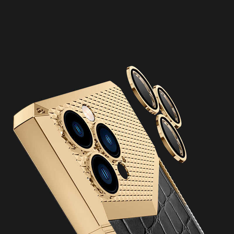 Gold Electroplated Croco Pattern Leather Luxury Cover iPhone cover – JustAndBest India