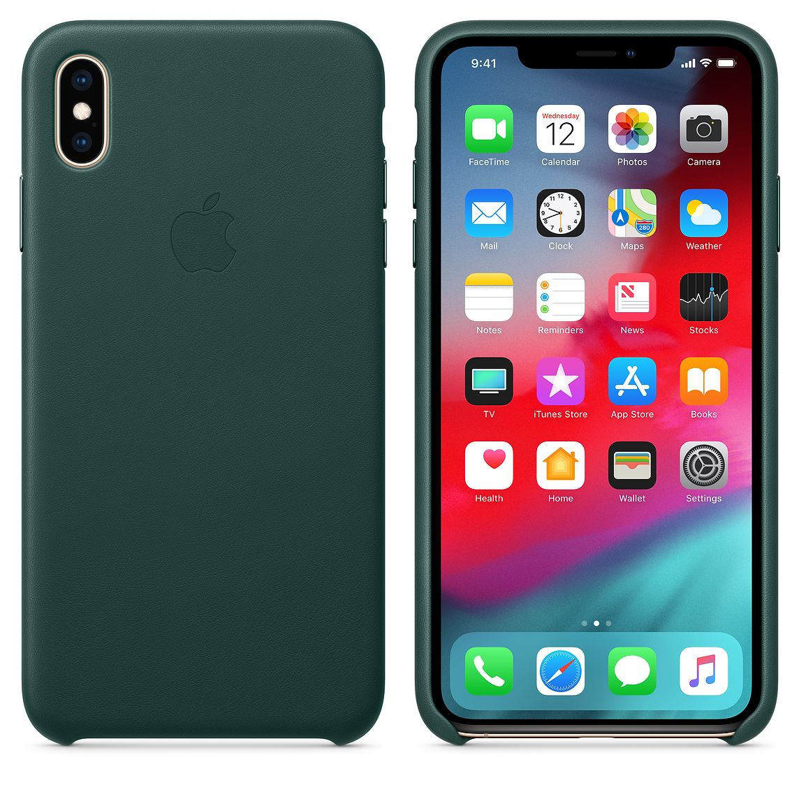 Forest Green Leather Cover for iphone XS Max