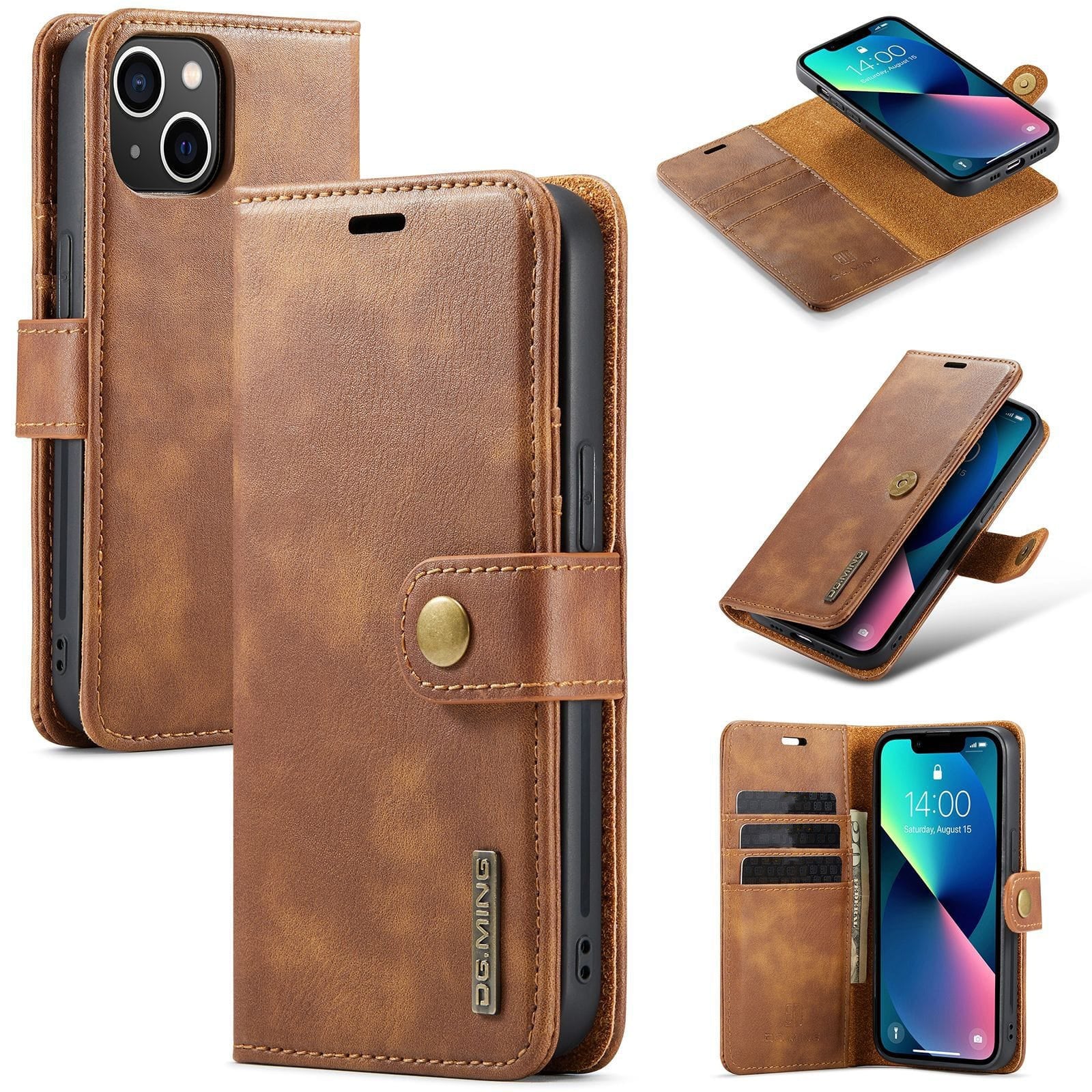 Two-In-One Wallet Style Premium Leather Luxury Flip Case iPhone cover – JustAndBest India