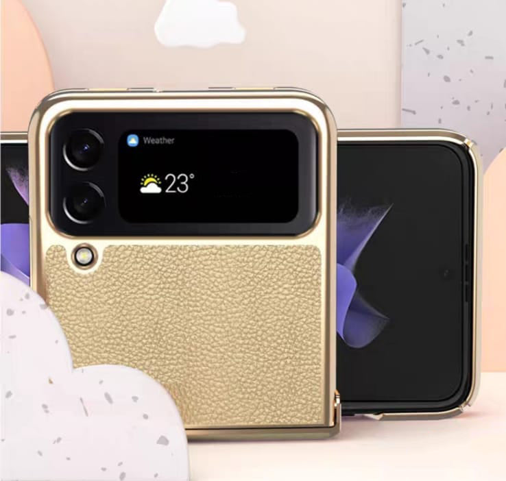 Champagne Gold Leather Premium Slim Cover (with Hinge protection) iPhone cover – JustAndBest India