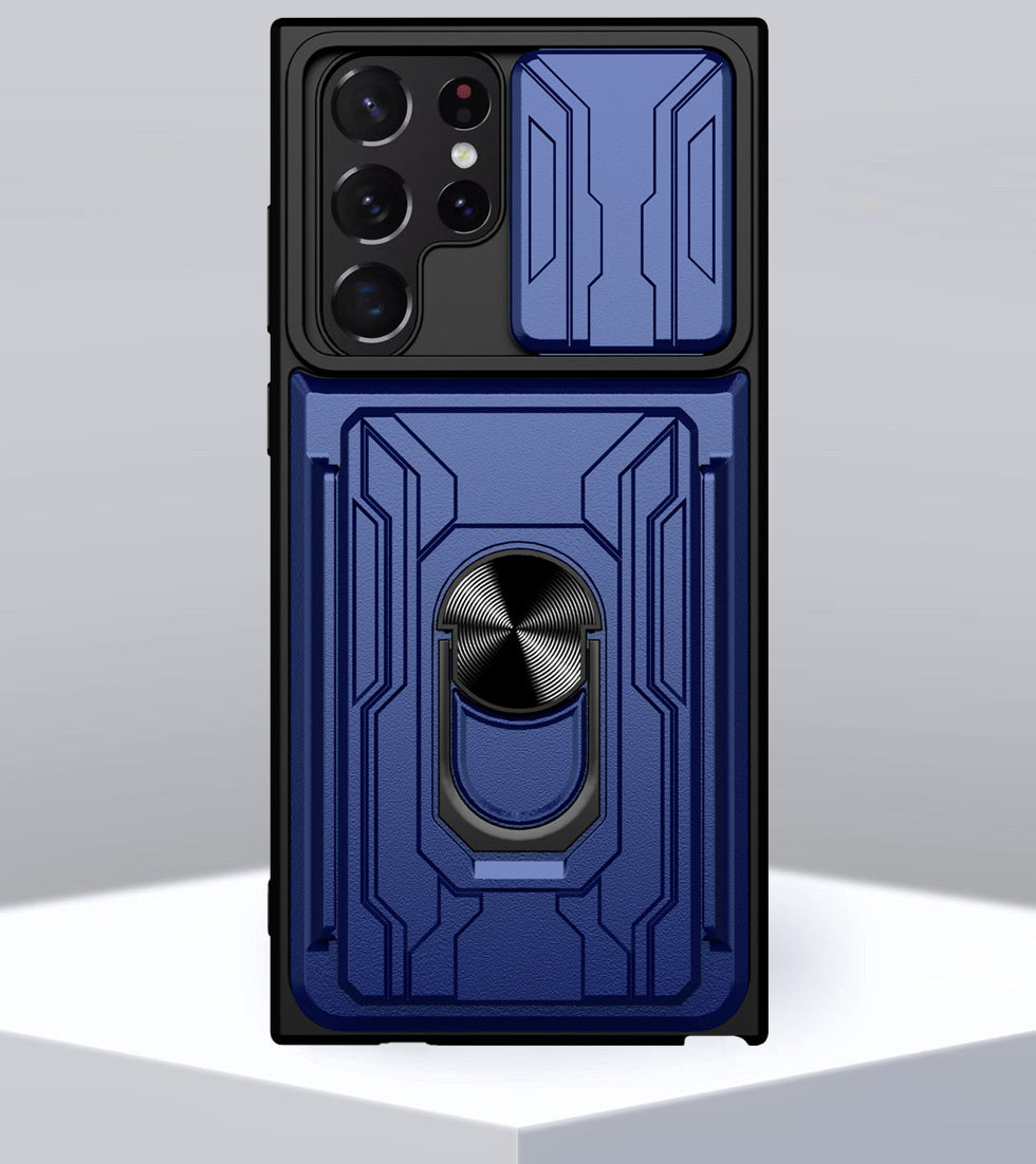 Card Holder Dual Layer Lens Protector Ring Holder Cover – phone accessory by JustAndBest India