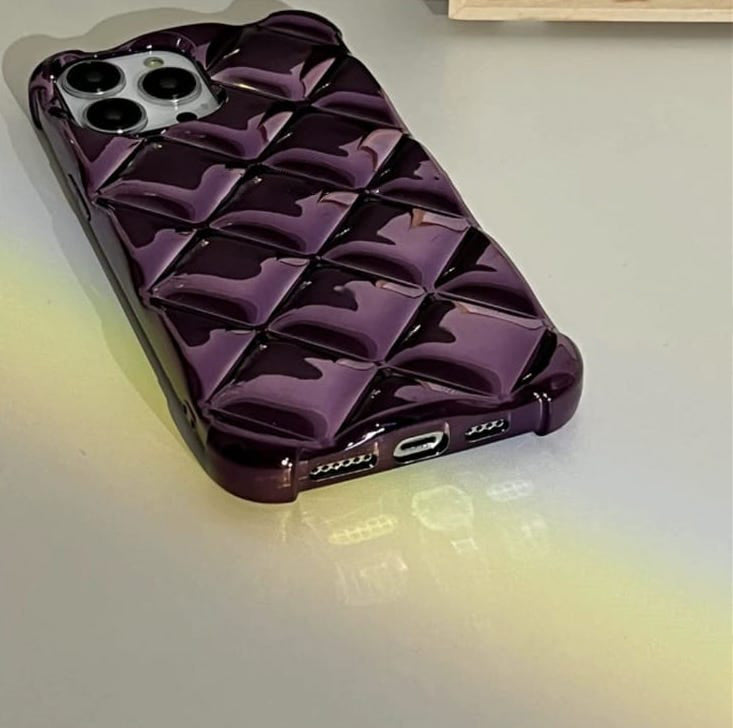 Glossy Diamond Pattern Grid Luxury Cover iPhone cover – JustAndBest India