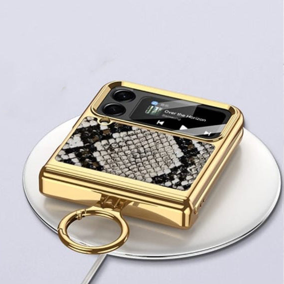 Gold Electroplated Python Leather Luxury Case