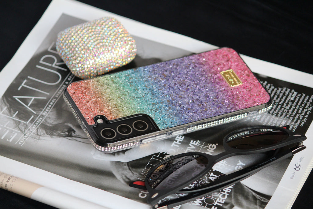 Rainbow Glitter Samsung Galaxy S21 Fe Cover 